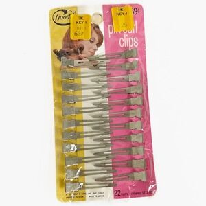 22 Vintage Goody Pin‎ Curl Clips Original Package NOS 60s MCM Mod Style